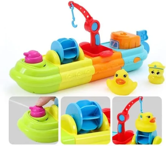 12-Piece Wind-Up Boat Bath Toy for Kids, Baby, Toddler Summer Pool Toys