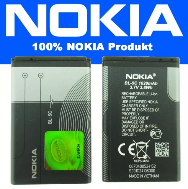 Original Nokia BL-5C Akku Battery für 100,101 109 / 112 / X2-01 / X2-02 / X2-05