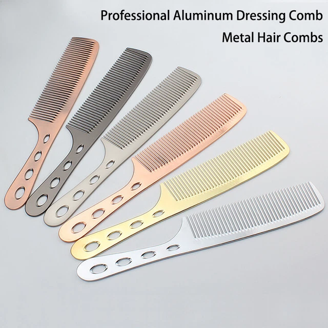 Hair Cutting Comb  Barber Cutting Styling Flat Top Clipper Comb Metal Aluminum