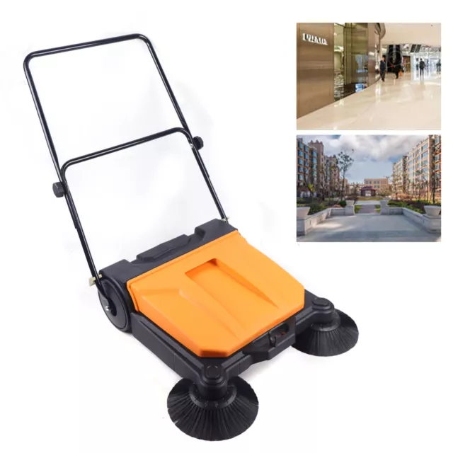 360° Commercial Hand Push Spin Sweeper Cleaner Floor Cleaning Sweeper Household