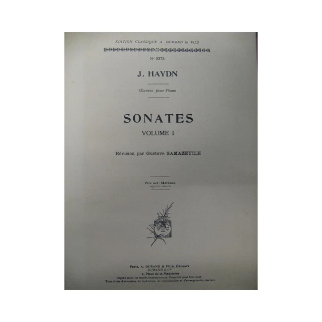 HAYDN Joseph Sonates Piano 1931