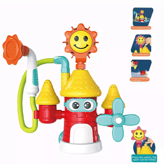 Baby Bath Partner Lovely Electric Castle Kids Water Shower Sprinkler Bathtub Toy