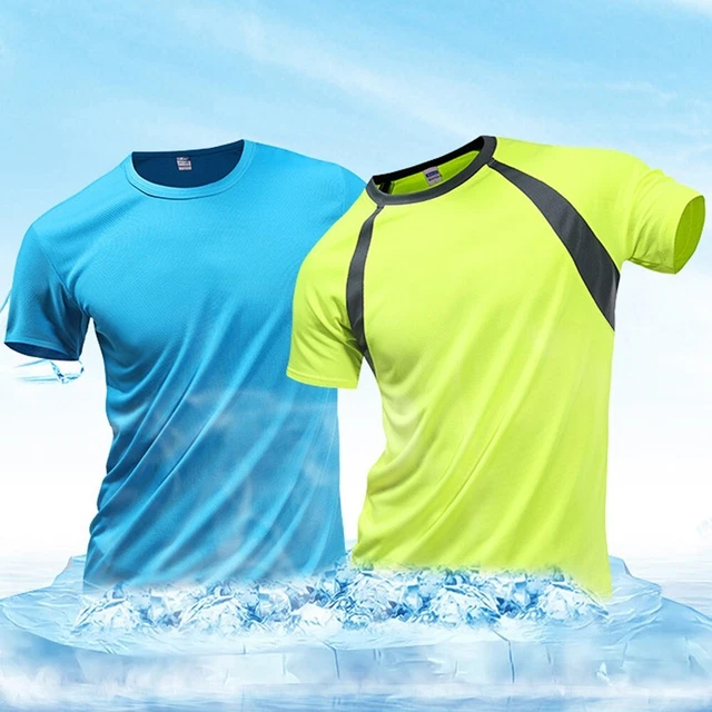Top collo rotondo da corsa maniche corte bodybuilding abbigliamento allenamento traspirante