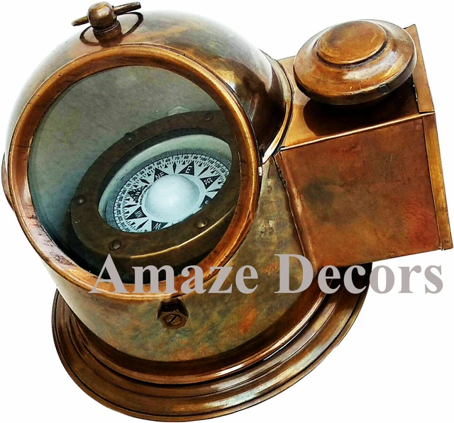 Vintage Binnacle Boot Öllampe Messing nautischen Schff Marine Kompass Antik Gim