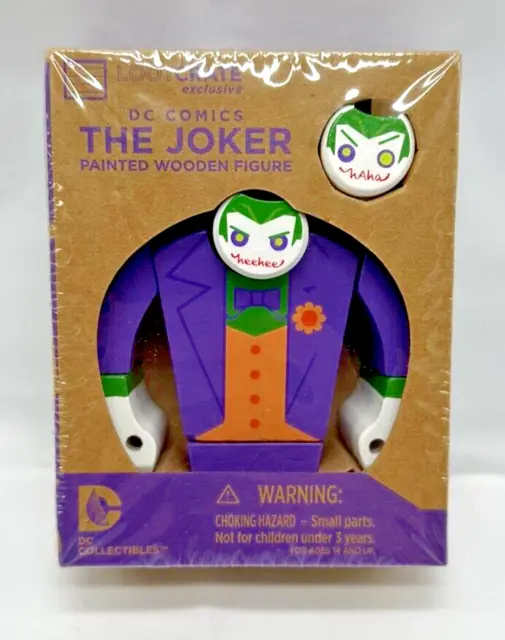The Joker Painted Wooden Figure DC Comics Lootcrate Exclusive BRAND NEW SEALED