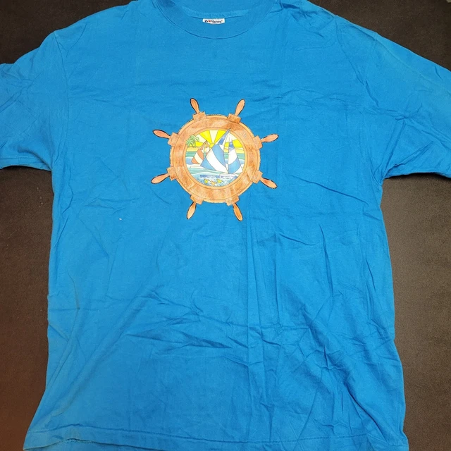 90s Hanes Beefy t-shirt vintage. Sailboat XL