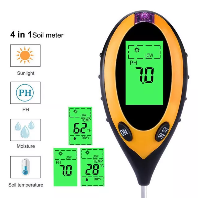 4 in 1 PH Wert Messgerät Bodentester Bodenmessgerät Lichtmesser Feuchtigkeit BE