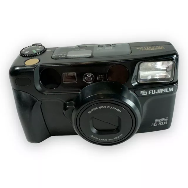 Fujifilm Discovery 312 Zoom Date 35mm Point & Shoot Film Camera Tested Black