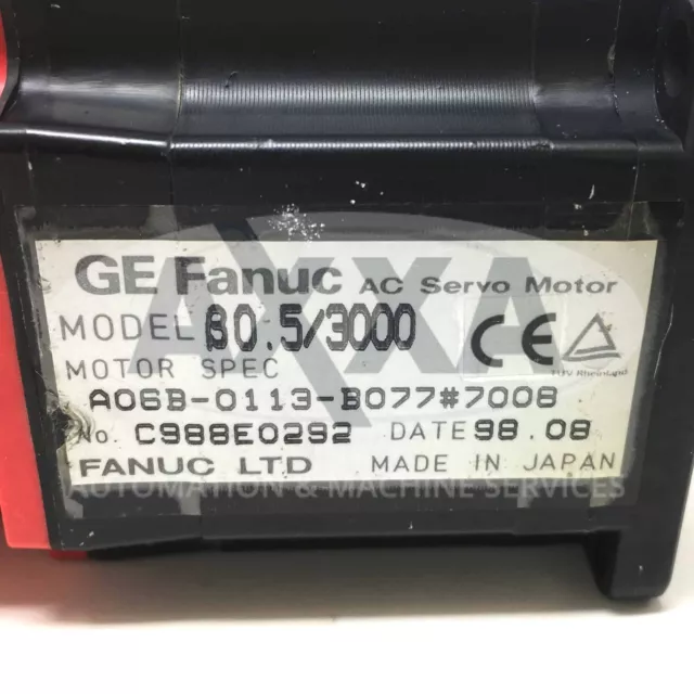 AC Servo Motor A06B-0113-B077#7008 Fanuc 0.2kW 3000rpm B0.5/3000 *New* 2