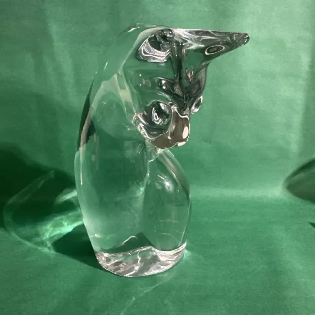 Daum Crystal France Large Sitting Cat Figurine Decorative Sculpture Signed