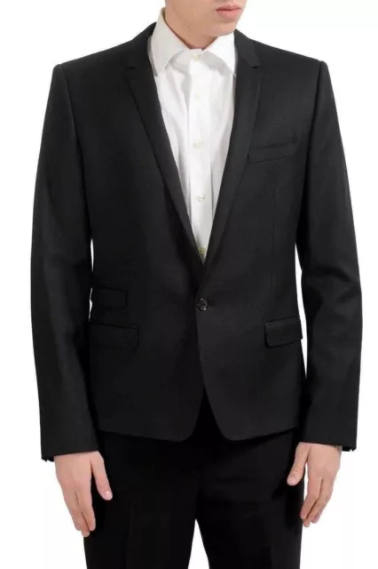 Dolce & Gabbana Men's 100% Wool One Button Black Blazer Sport Coat US 40 IT 50