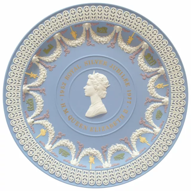 Wedgwood Jasperware Reina Elizabeth Plateado Jubilee Trofeo Placa Ltd. Edición