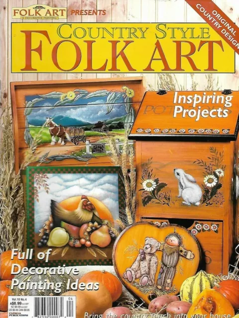 FOLK ART & DECORATIVE PAINTING Magazine Vol 10 No 4 ~ Comes With Pattern