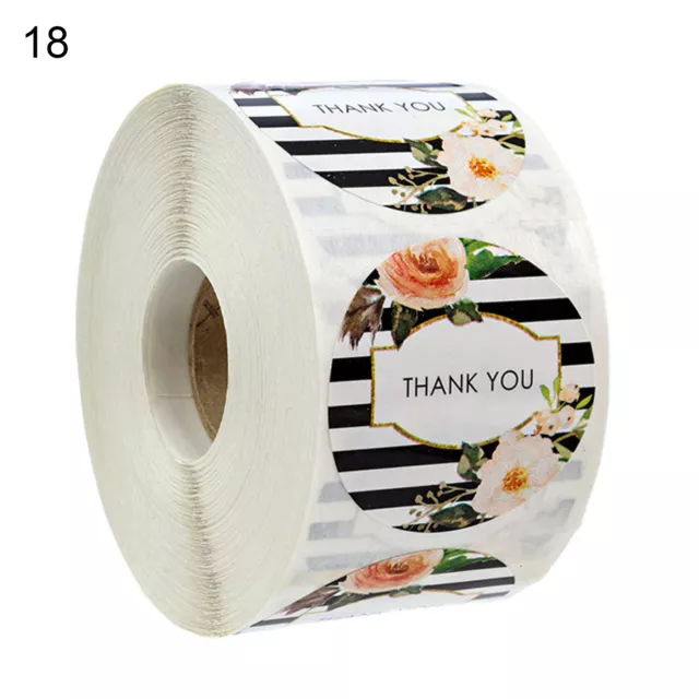 500Pcs Floral Pattern Thank You Stickers Roll Gift Wraps Wedding Card Decals 82