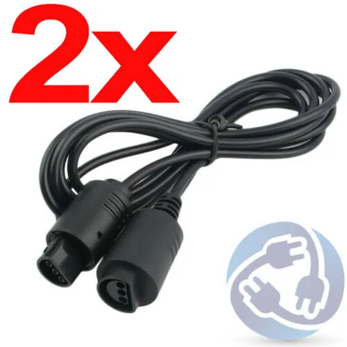 LOT 2X Extension Cable Cord Adapter for Nintendo 64 N64 Controller Gamepad 6ft