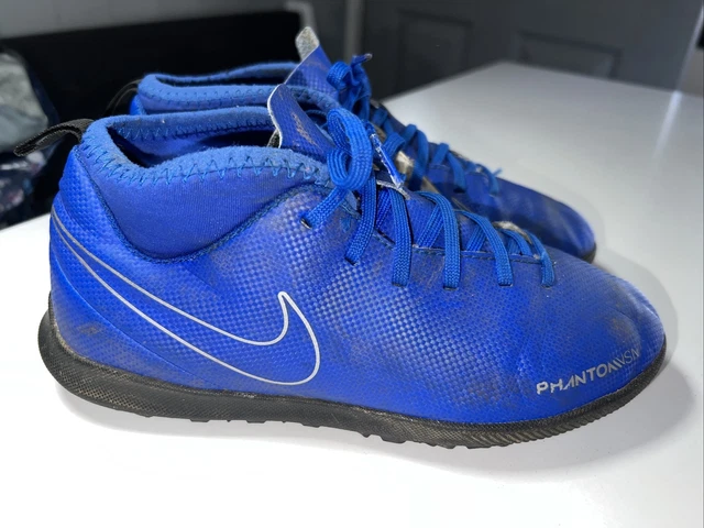 Nike Phantom VSN DF TF Boys Astro Turf Football Boots Size UK 3 Trainers Blue