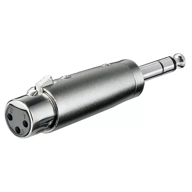 3pol XLR Buchse Kupplung auf 6,35mm stereo Klinkenstecker 1/4" Klinke Stecker DJ