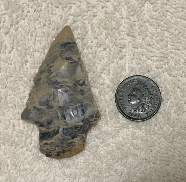 Pretty Blue And White Point From Ohio Colorful Arrowhead
