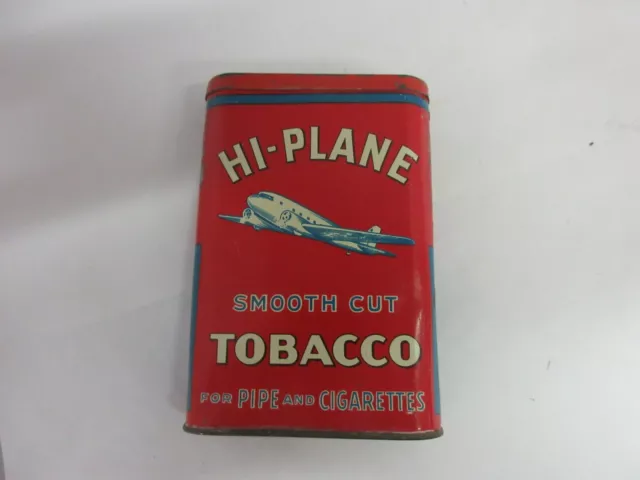 Vintage Advertising Empty Hi-Plane Twin  Vertical Pocket Tobacco Tin  973-E