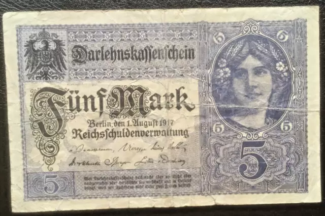 5 Mark Darlehenskassenschein 1917  #23.11a