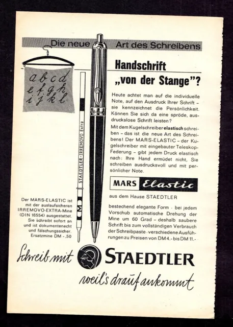 3w7491/ Alte Reklame von 1960 – Schreib mit STAEDLER...