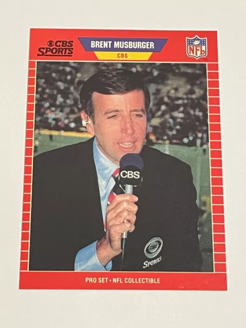 1989 Pro Set anunciador de fútbol americano inserto #17 - Brent Musburger - CBS Sports