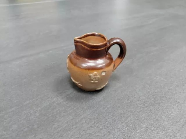 Vintage Royal Doulton No. 5257 - Miniature Lambeth Harvest stoneware jug - 4 cm