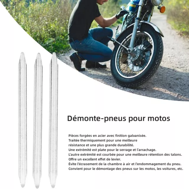 3 Pièces Démonte Pneu Outil Réparation Moto Vélo Voiture - Léger Et Ergonomique