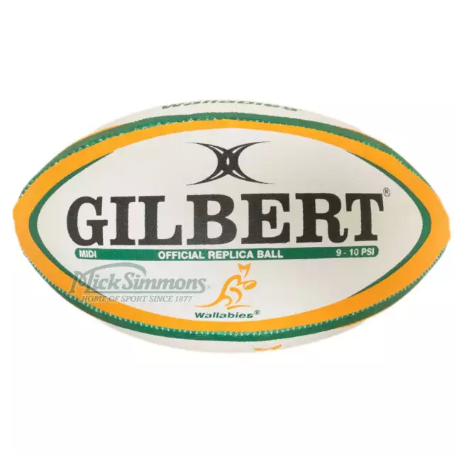 NEW Gilbert Wallabies Australian Rugby Union Replica Midi Ball - 10 inch 2