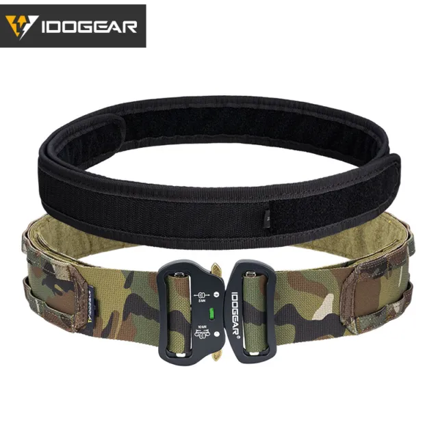 IDOGEAR 2'' Tactical Belt Combat Quick Release Metal Buckle Mens Belts MOLLE