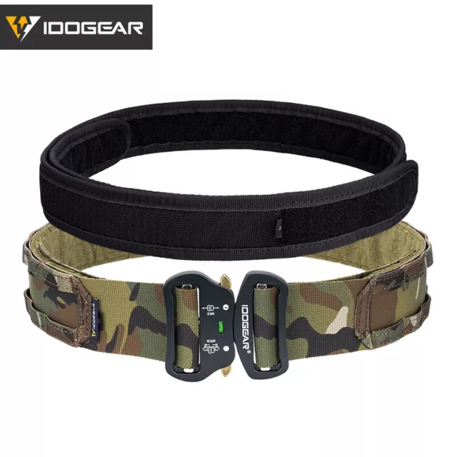 IDOGEAR Dos en Uno 2 "Cinturón Táctico combate de liberación rápida Hebilla Camo