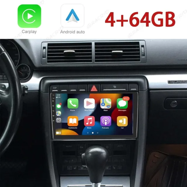 4+64 GB Para Audi A4 8E 8H B6 B7 2000-2009 Android 13 Radio Coche Carplay GPS NAVEGACIÓN