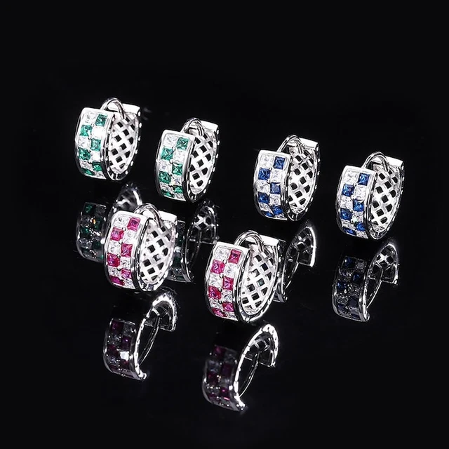 Casually Stud Wear Earring 4CT VVS/D Lab Created Diamond 14k White Gold Plated