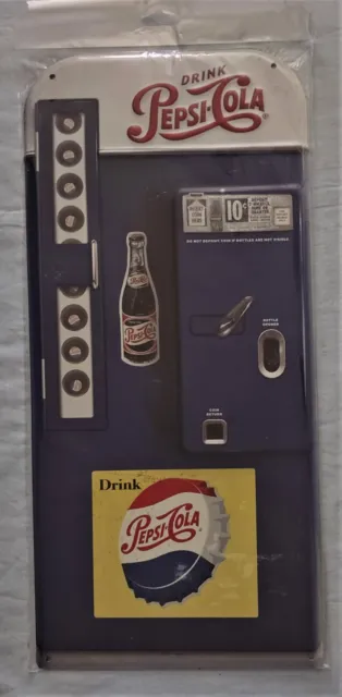 18" X 8.5" Pepsi-Cola Embossed Metal Sign - NEW - Pepsi Cola / Reto Look - Ads