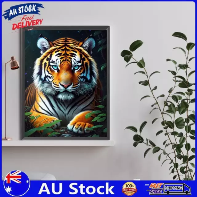 AU 5D DIY Full Round Drill Diamond Painting Tiger Kit Home Decor Art Craft 30x40