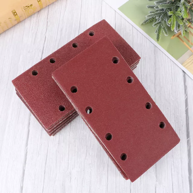 Paper Sanding Polishing Pads 8 Hole Red Sandpaper Rectangle