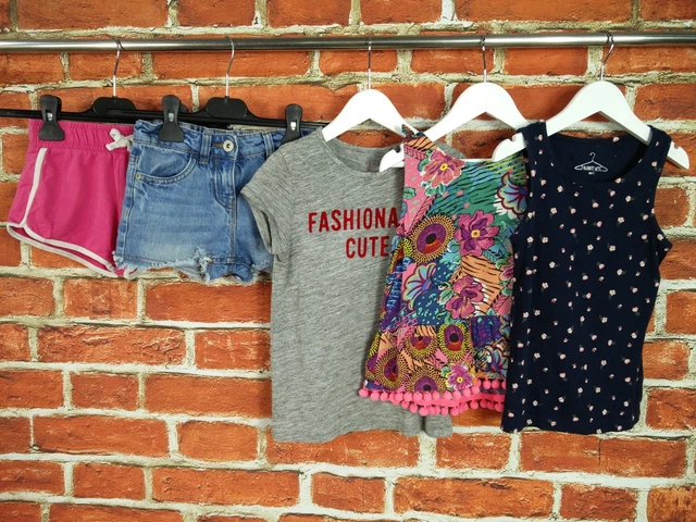 GIRLS BUNDLE AGE 5-6 YEARS NEXT BLUEZOO etc DENIM SHORTS TOP T-SHIRT KIDS 116CM