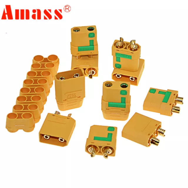 XT90 XT90S Anti Blitz Original Amass Gold Stecker Buchse+Kappe Paar oder Einzeln