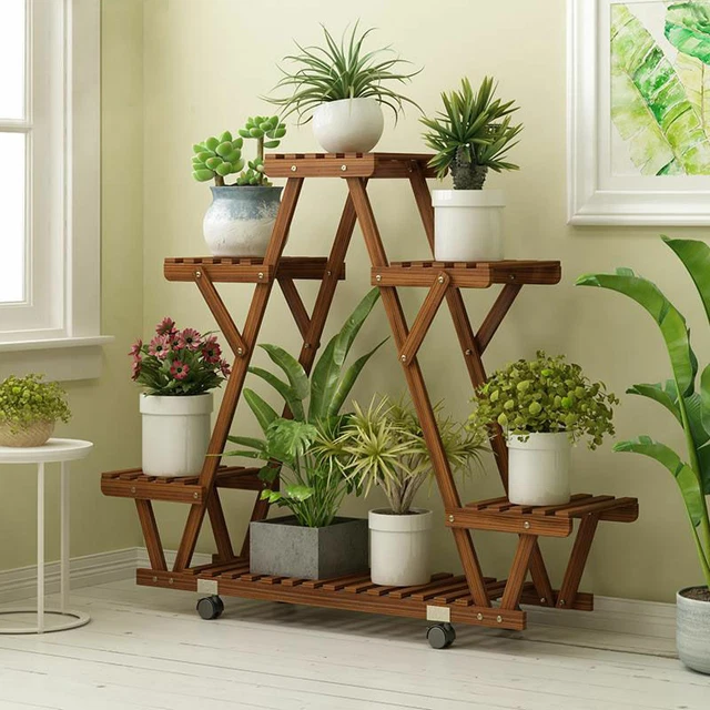 LARGE PLANT STAND with Wheels MultiLayer Plant Flower Pots Holder