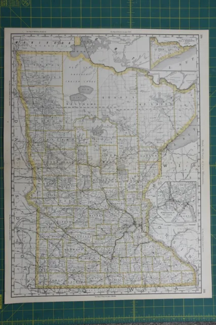 Minnesota Rand McNally Vintage Antique 1892 World Business Folio Atlas Map Lot