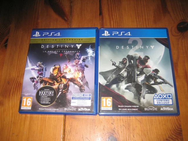 Lot De 2 Jeux PS4 : DESTINY (Edition Légendaire) + DESTINY 2 - Très Bon état - Disques Et Boîtiers Complets