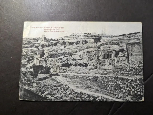 1926 Palestine EEF Overprint Postcard Cover Jerusalem to Amsterdam Netherlands