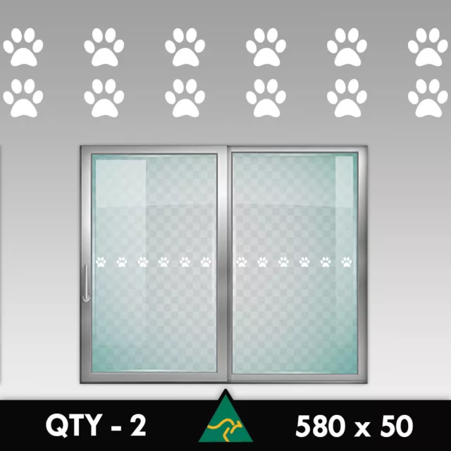 Paw Safety Glass Stickers 580mm Protection Hazard Sliding Door Window Decal
