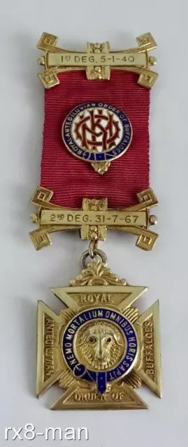 1970 Solid Silver Gilt Raob Order Of Merit Honour Of Knighthood Masonic Jewel