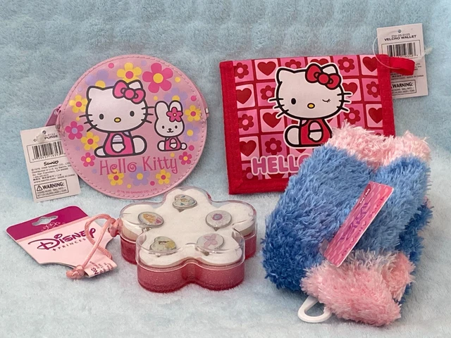 Hello Kitty Girls Accessories Wallet Change Purse Disney Rings Fuzzy Socks NWT