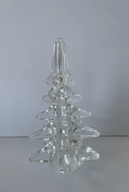 Art Glass Clear Holiday Christmas Tree 5 1/2" Figure Sculpture Table Decoration