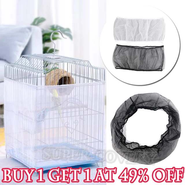 Nailon Mascota Jaula Pájaro Cubierta Semilla Cazador Carcasa Falda Protectora Malla Malla Malla Ordenada