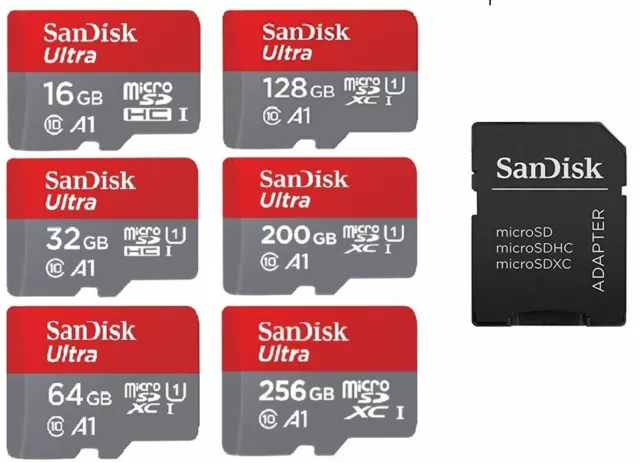 SanDisk 16GB 32GB 64GB 128GB 256GB Micro SD Memory Card ULTRA SDHC 120MB/s FR