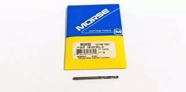 #34 (.111") Cobalt Screw Machine Drill 135 Degree (Pack of 12) Morse 13179