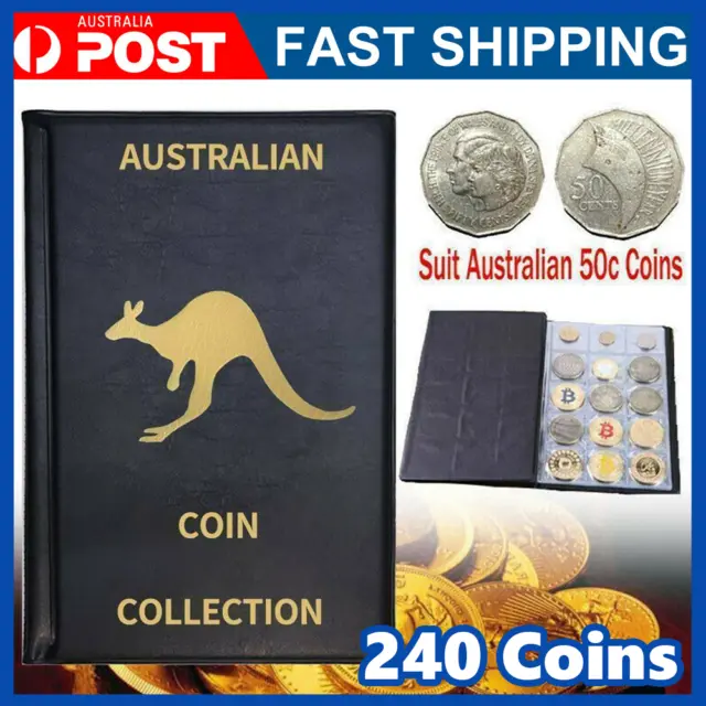 Coin Stock Holder Money Storage Penny Collection Album Book 240 Pockets